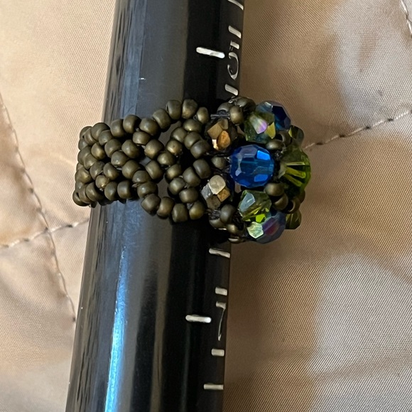 Handmade Swarovski and Czech bead ring - Picture 3 of 4